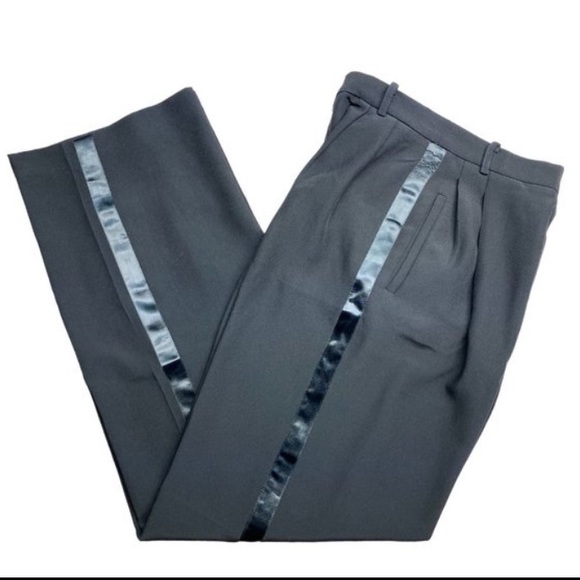 TEMPESTA Black Dressy Tuxedo Slacks Puddle Pants 4 - Picture 14 of 14